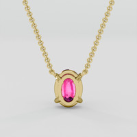 3.02 Ct. Pink Spinel Necklace, 10K Yellow Gold 4
