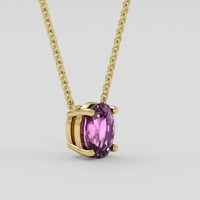 5.24 Ct. Pink Spinel Necklace, 14K Yellow Gold 2