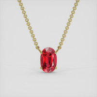 2.42 Ct. Pinkish Red Ruby Necklace, 14K Yellow Gold 1