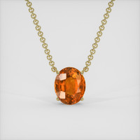 6.93 Ct. Orange Sapphire Necklace, 14K Yellow Gold 1