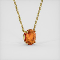 6.93 Ct. Orange Sapphire Necklace, 14K Yellow Gold 2