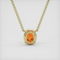 6.93 Ct. Orange Sapphire Necklace, 14K Yellow Gold 4