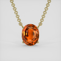 5.57 Ct. Orange Sapphire Necklace, 14K Yellow Gold 1