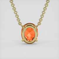 5.57 Ct. Orange Sapphire Necklace, 14K Yellow Gold 4