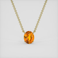 5.22 Ct. Orange Sapphire Necklace, 14K Yellow Gold 1