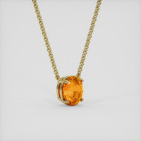5.22 Ct. Orange Sapphire Necklace, 14K Yellow Gold 2