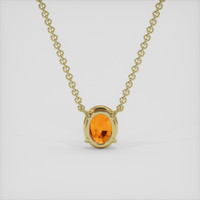 5.22 Ct. Orange Sapphire Necklace, 14K Yellow Gold 4
