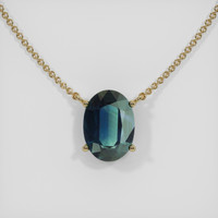 3.24 Ct. Sapphire Necklace, 14K Yellow Gold 1