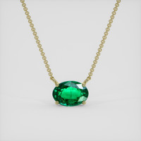 1.21 Ct. Emerald Necklace, 18K Yellow Gold 1