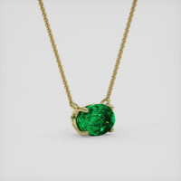 1.21 Ct. Emerald Necklace, 18K Yellow Gold 2