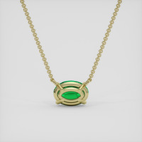 1.21 Ct. Emerald Necklace, 18K Yellow Gold 4