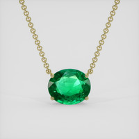 7.18 Ct. Emerald Necklace, 18K Yellow Gold 1