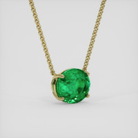 7.18 Ct. Emerald Necklace, 18K Yellow Gold 2