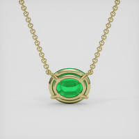 7.18 Ct. Emerald Necklace, 18K Yellow Gold 4