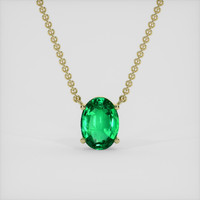 2.27 Ct. Emerald Necklace, 18K Yellow Gold 1