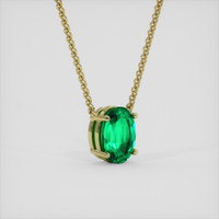 2.27 Ct. Emerald Necklace, 18K Yellow Gold 2