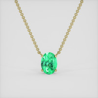 2.07 Ct. Emerald Necklace, 18K Yellow Gold 1
