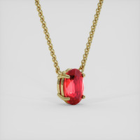 2.42 Ct. Pinkish Red Ruby Necklace, 18K Yellow Gold 2