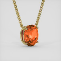 5.57 Ct. Orange Sapphire Necklace, 18K Yellow Gold 2