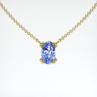 0.85 Ct. Blue Sapphire Necklace, 18K Yellow Gold 1