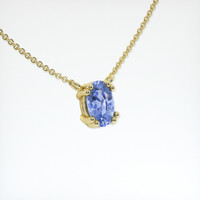 0.85 Ct. Blue Sapphire Necklace, 18K Yellow Gold 2