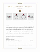 Ruby Ring 0.46 Ct., Platinum 950 Appraisal