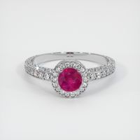 0.61 Ct. Ruby Ring, 14K White Gold 1