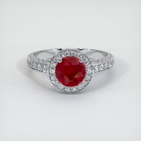 1.49 Ct. Ruby Ring, 14K White Gold 1