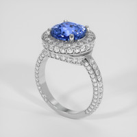 4.18 Ct. Blue Sapphire Ring, 14K White Gold 2
