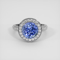 4.18 Ct. Blue Sapphire Ring, 18K White Gold 1