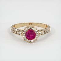 0.61 Ct. Ruby Ring, 14K Yellow Gold 1