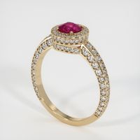 0.61 Ct. Ruby Ring, 14K Yellow Gold 2