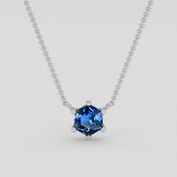 0.49 Ct. Blue Sapphire Necklace, 10K White Gold 1
