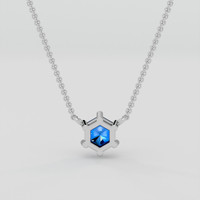 0.49 Ct. Blue Sapphire Necklace, 10K White Gold 4