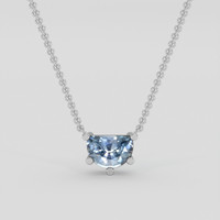 0.60 Ct. Blue Sapphire Necklace, 10K White Gold 1