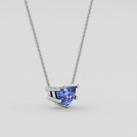 0.91 Ct. Blue Sapphire Necklace, 10K White Gold 2