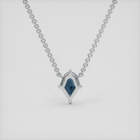 1.23 Ct. Greenish Blue Sapphire Necklace, 14K White Gold 4