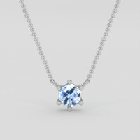 0.50 Ct. Blue Sapphire Necklace, 14K White Gold 1
