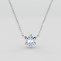 0.50 Ct. Blue Sapphire Necklace, 14K White Gold 4