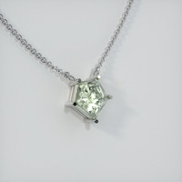 0.81 Ct. Bluish Green Sapphire Necklace, 14K White Gold 2