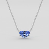 0.91 Ct. Blue Sapphire Necklace, 18K White Gold 1