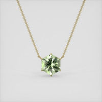 10.31 Ct. Green Prasiolite Necklace, 14K Yellow Gold 1