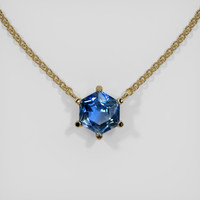 0.49 Ct. Sapphire Necklace, 18K Yellow Gold 1