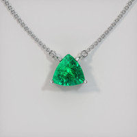 1.53 Ct. Emerald  Necklace - 18K White Gold