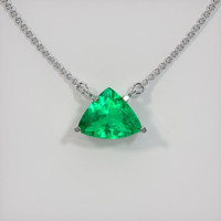2.32 Ct. Emerald  Necklace - 18K White Gold