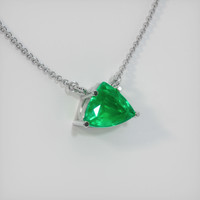 2.32 Ct. Emerald Necklace, 18K White Gold 2