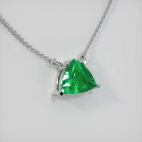 1.54 Ct. Emerald  Necklace - 18K White Gold