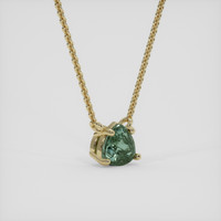 0.51 Ct. Bluish Green Sapphire Necklace, 14K Yellow Gold 2