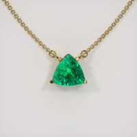 1.53 Ct. Emerald   Necklace, 18K Yellow Gold 1