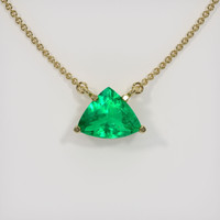2.32 Ct. Emerald Necklace, 18K Yellow Gold 1